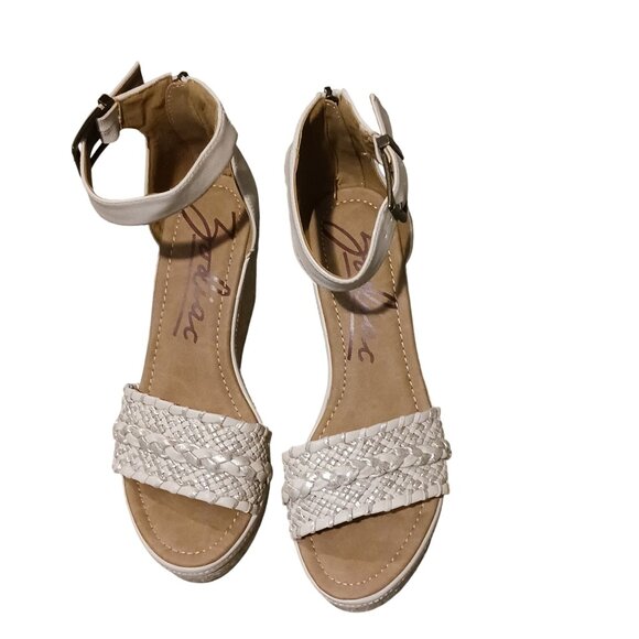 NEW Zodiac Sabeen Braided Espadrille‎ Wedge Sandals Natural/Gold/Silver Size 9.5 - Picture 6 of 13